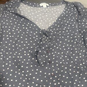2 for $6 - Morgan Taylor Blue Polka Dot Blouse